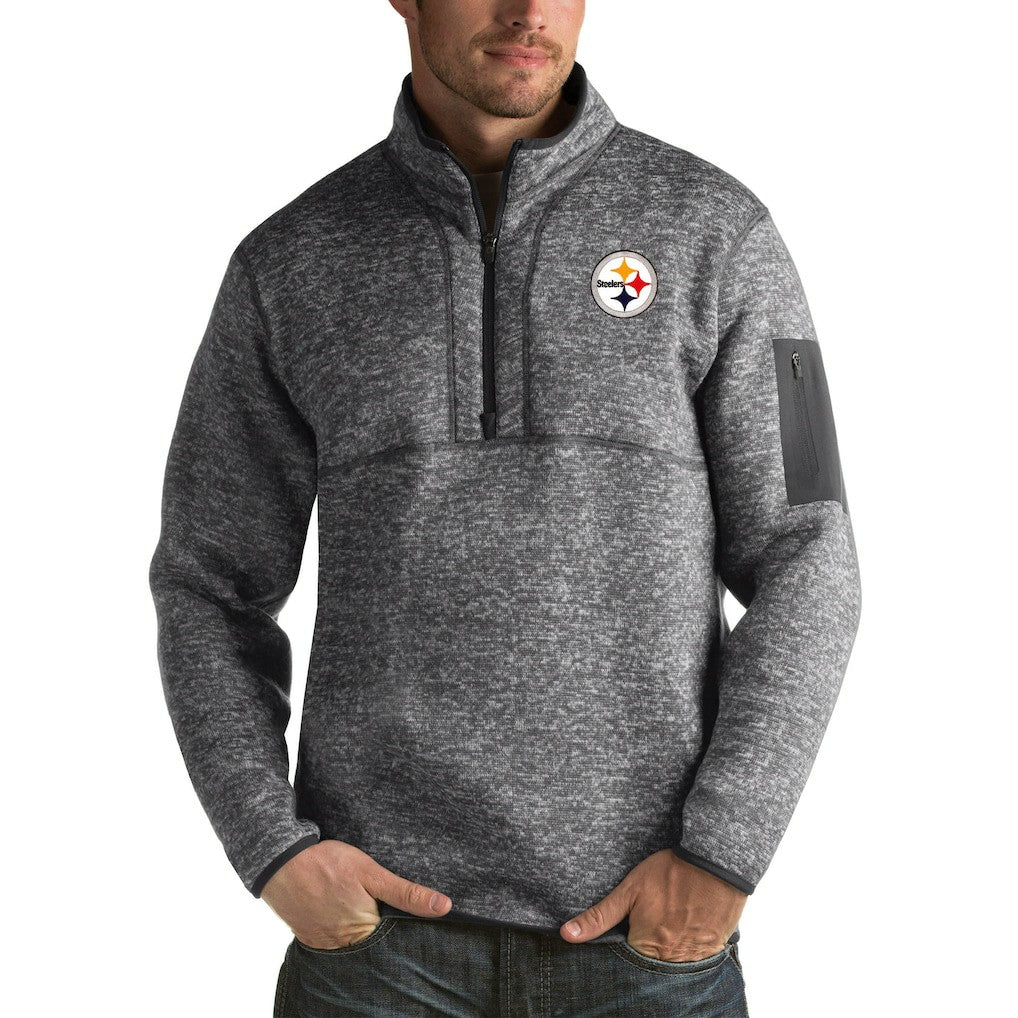 Pittsburgh Steelers Antigua Fortune Big & Tall Quarter-Zip Pullover Jacket | NFL New