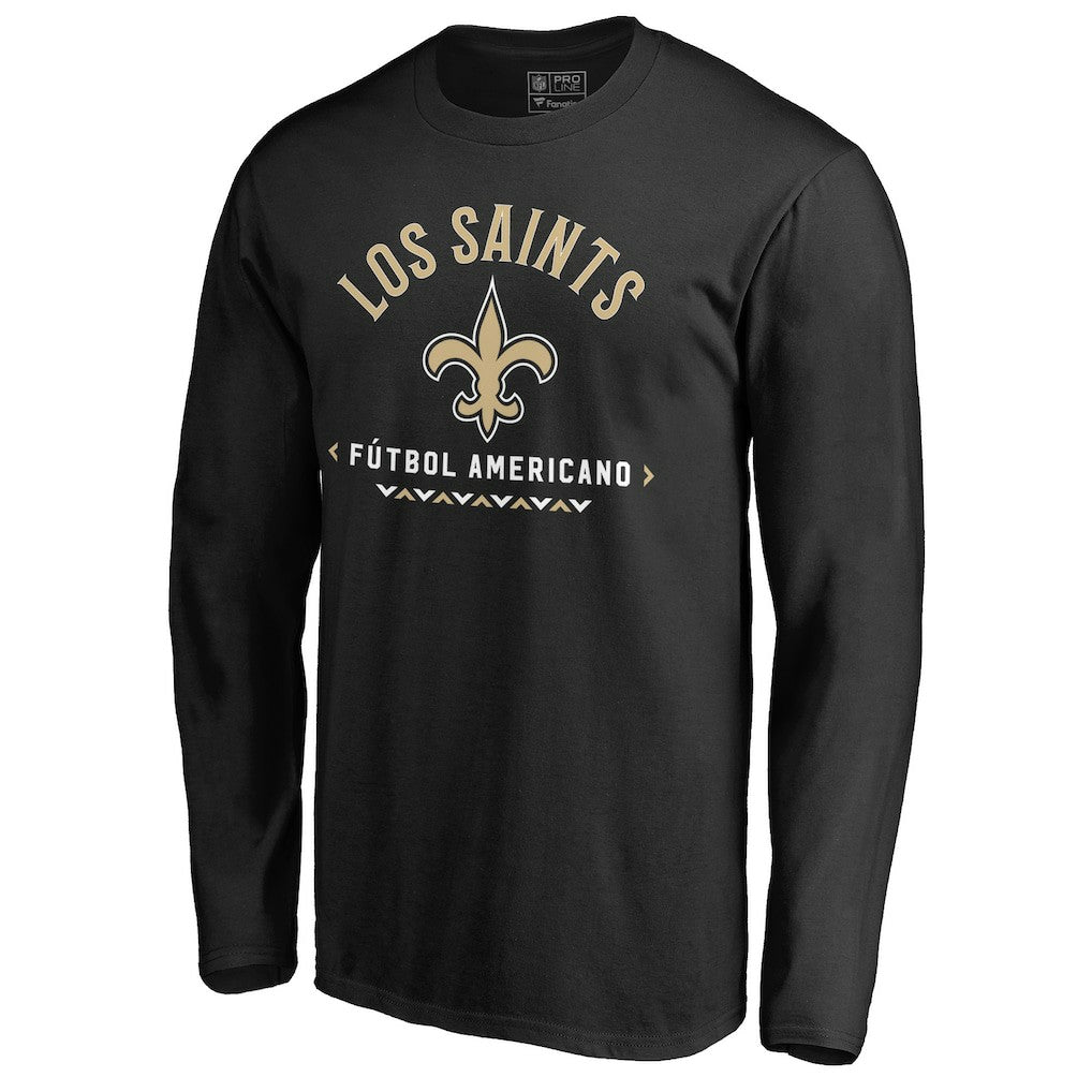 New Orleans Saints Futbol Americano Long Sleeve T-Shirt | NFL New