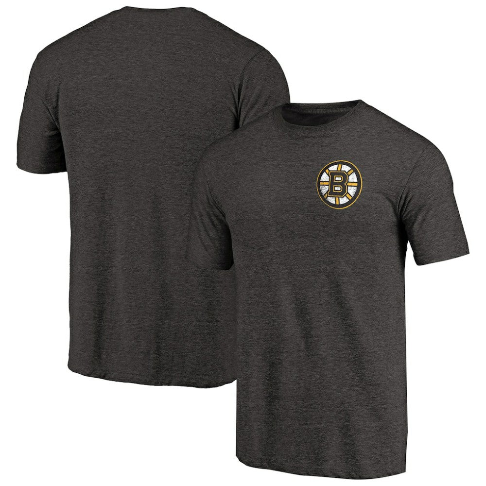 Boston Bruins Primary Logo Left Chest Distressed Tri-Blend T-Shirt -  NHL T-shirts