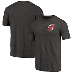 New Jersey Devils Primary Logo Left Chest Distressed Tri-Blend T-Shirt -  NHL T-shirts