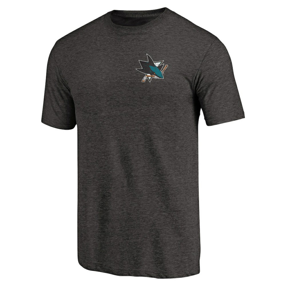San Jose Sharks Primary Logo Left Chest Distressed Tri-Blend T-Shirt -  NHL T-shirts