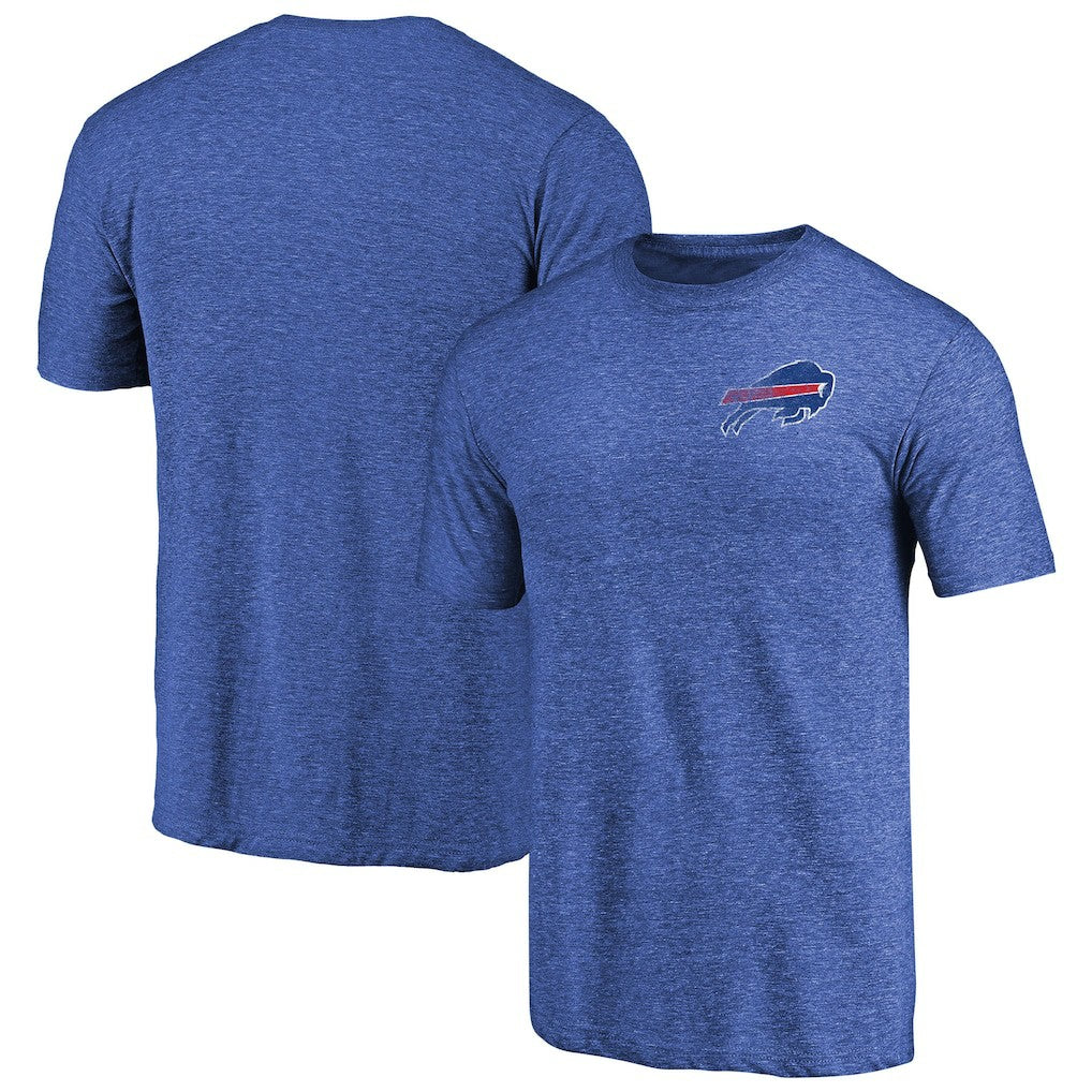 Buffalo Bills Primary Logo Left Chest Distressed Tri-Blend T-Shirt | NFL Discount