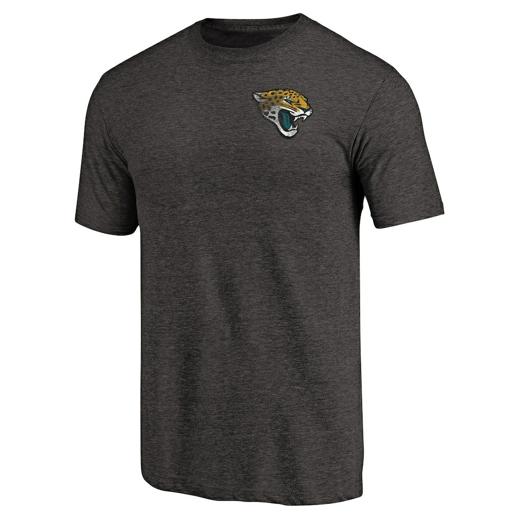 Jacksonville Jaguars Primary Logo Left Chest Distressed Tri-Blend T-Shirt | NFL New