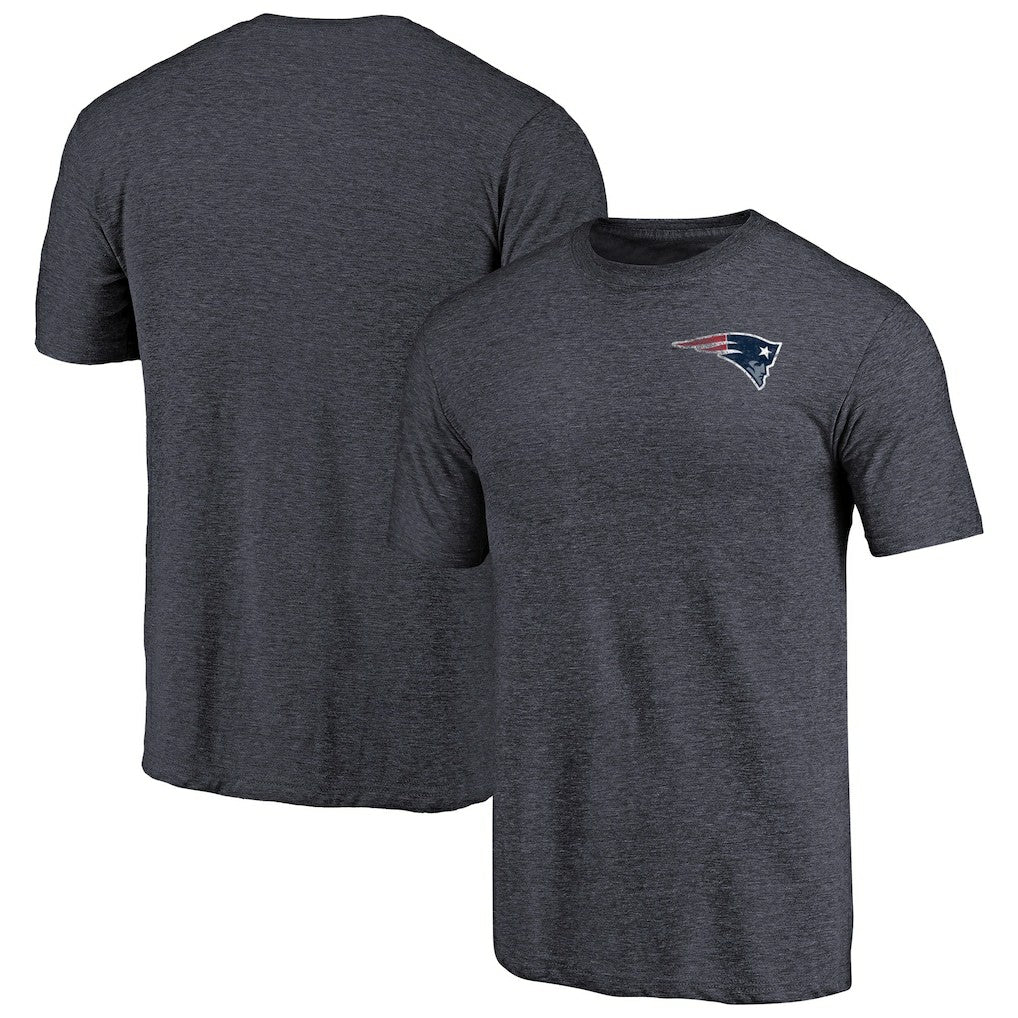 New England Patriots Primary Logo Left Chest Distressed Tri-Blend T-Shirt | NFL Hot