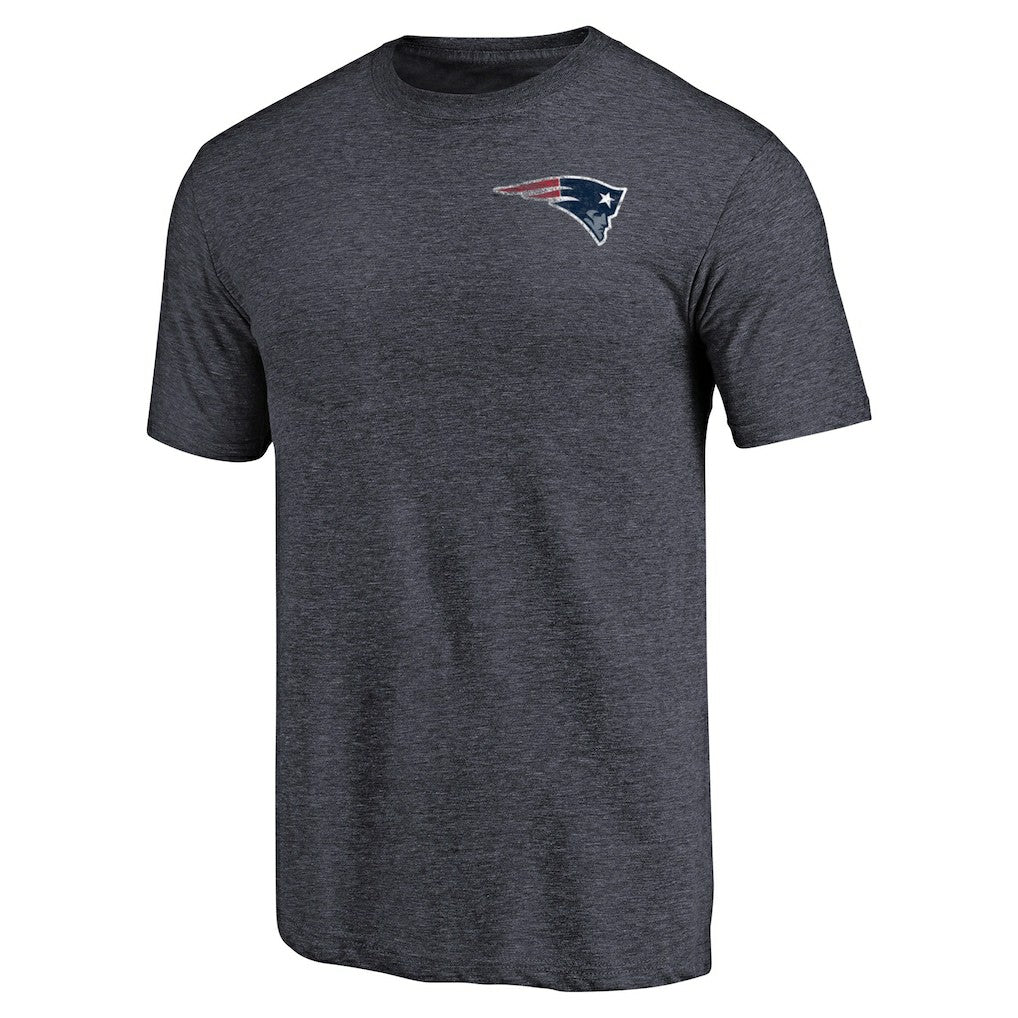 New England Patriots Primary Logo Left Chest Distressed Tri-Blend T-Shirt | NFL Hot