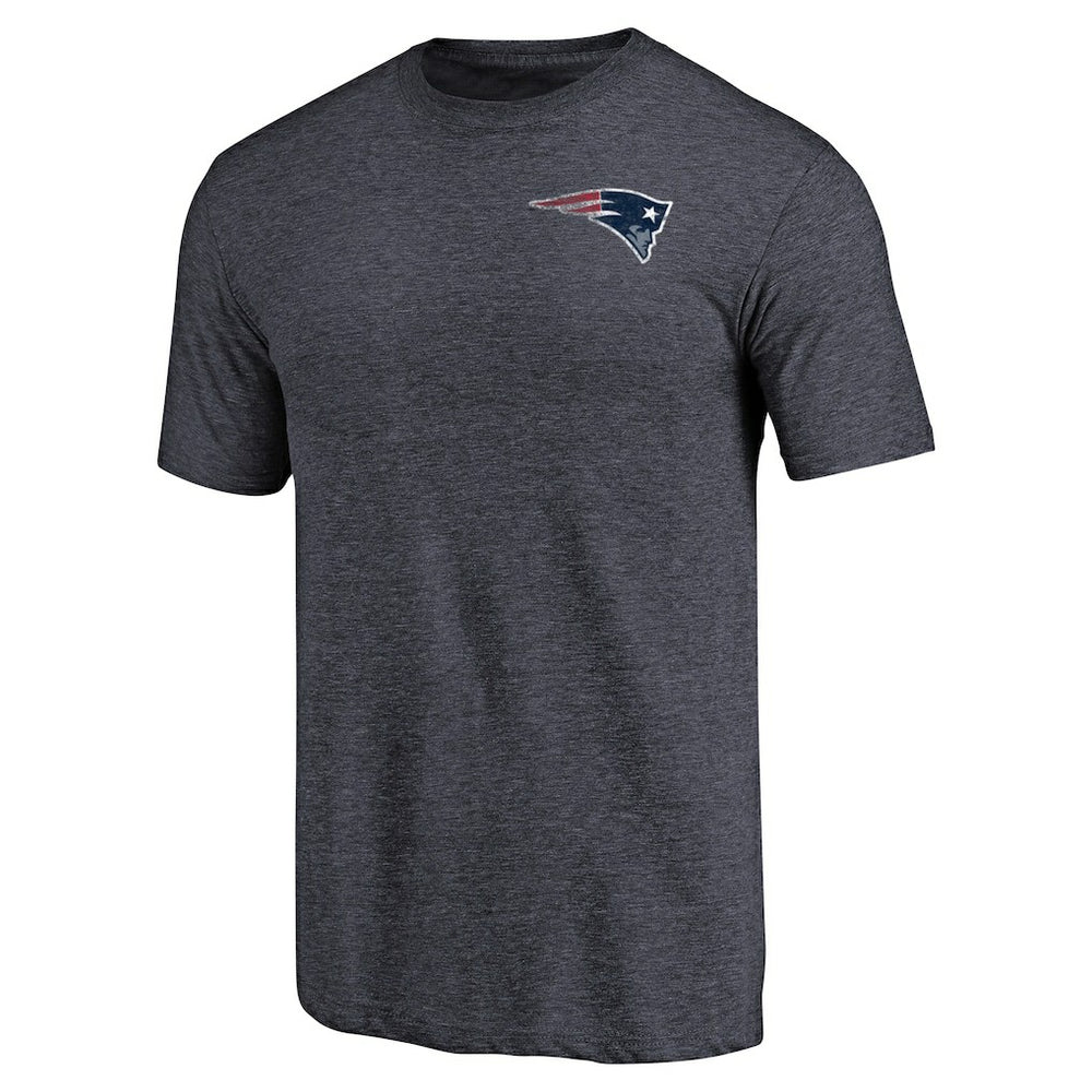 New England Patriots Primary Logo Left Chest Distressed Tri-Blend T-Shirt | NFL Hot