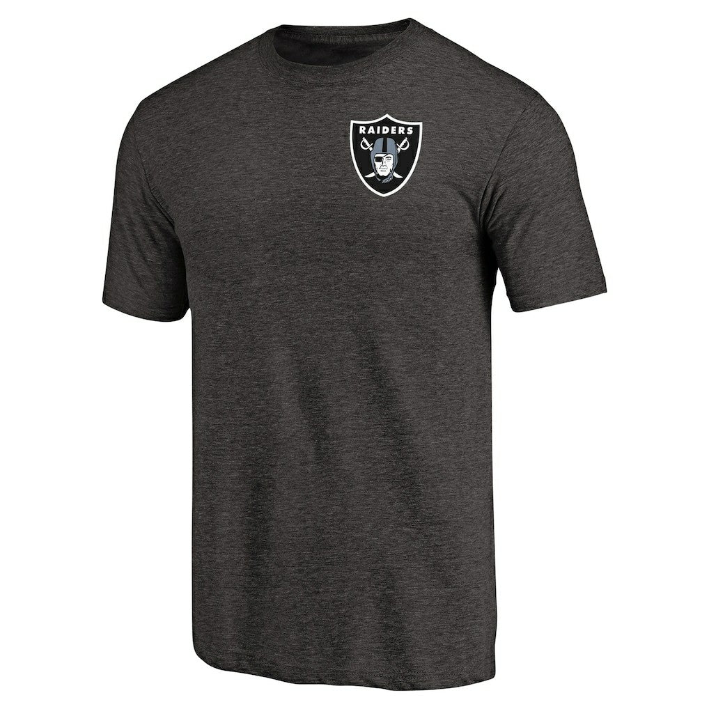 Las Vegas Raiders Primary Logo Left Chest Distressed Tri-Blend T-Shirt | NFL New