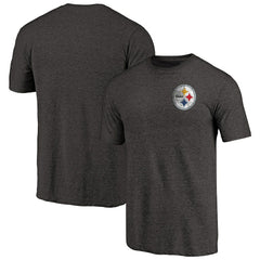Pittsburgh Steelers Primary Logo Left Chest Distressed Tri-Blend T-Shirt | NFL Discount