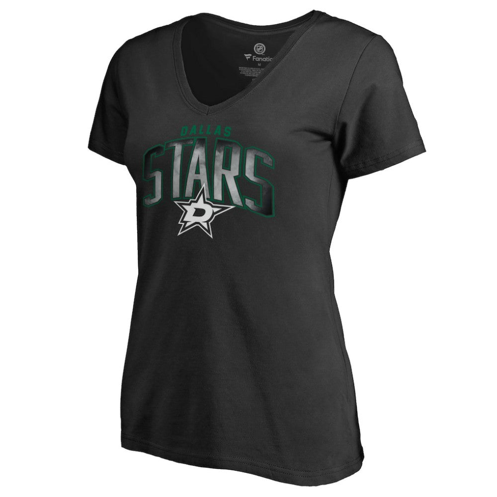 Dallas Stars Women's Arch Smoke V-Neck T-Shirt -  NHL T-shirts