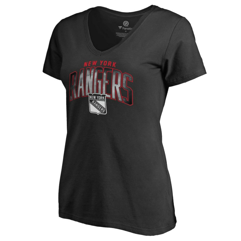 New York Rangers Women's Arch Smoke V-Neck T-Shirt -  NHL T-shirts