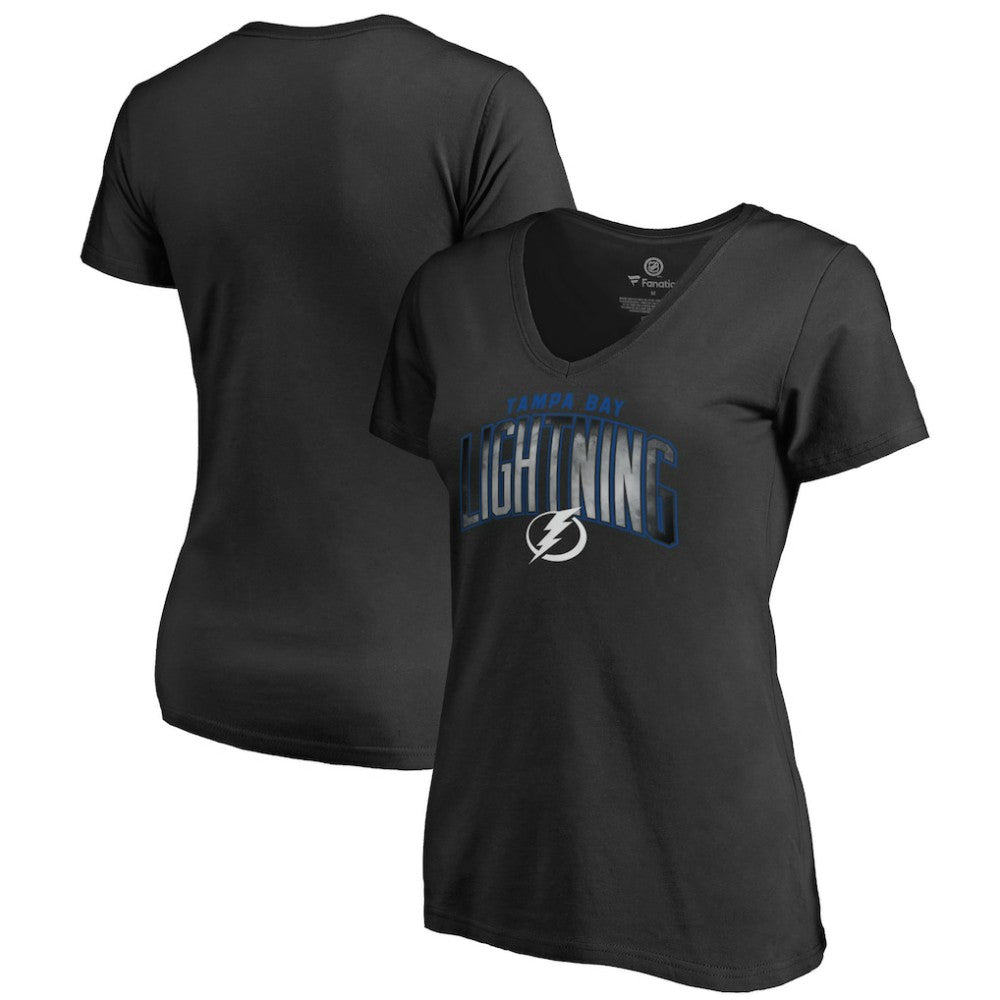 Tampa Bay Lightning Women's Arch Smoke V-Neck T-Shirt -  NHL T-shirts