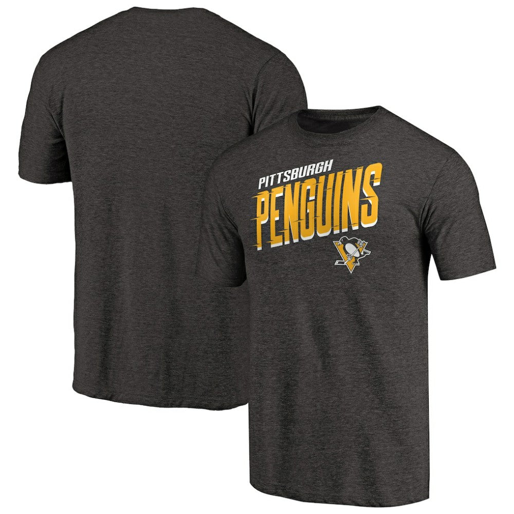 Pittsburgh Penguins Slant Strike Tri-Blend T-Shirt -  NHL T-shirts