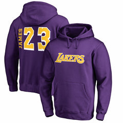 Purple LeBron James Los Angeles Lakers Sidesweep Name & Number Pullover Hoodie | NBA
