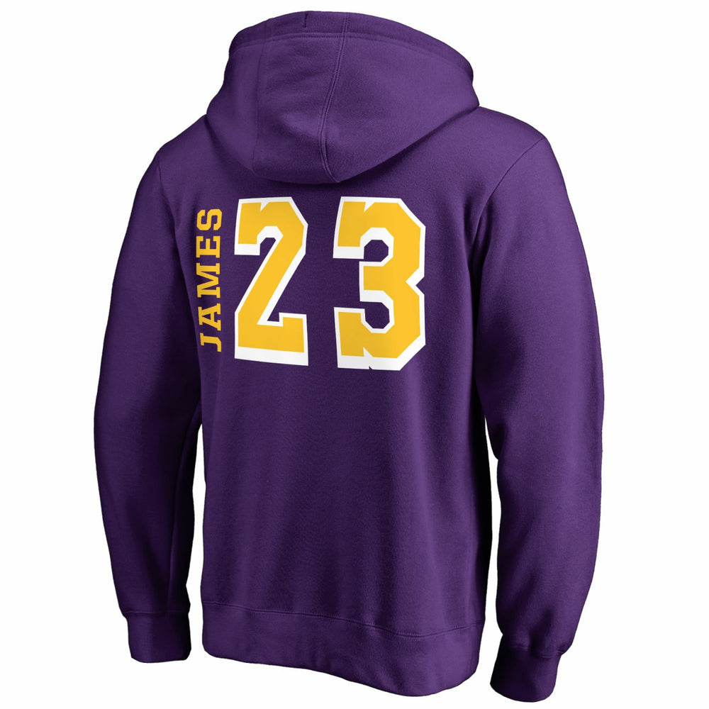 Purple LeBron James Los Angeles Lakers Sidesweep Name & Number Pullover Hoodie | NBA