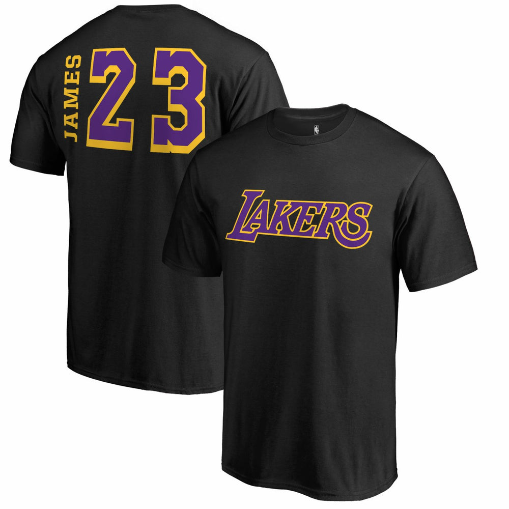Black LeBron James Los Angeles Lakers Sidesweep Name & Number T-Shirt | NBA