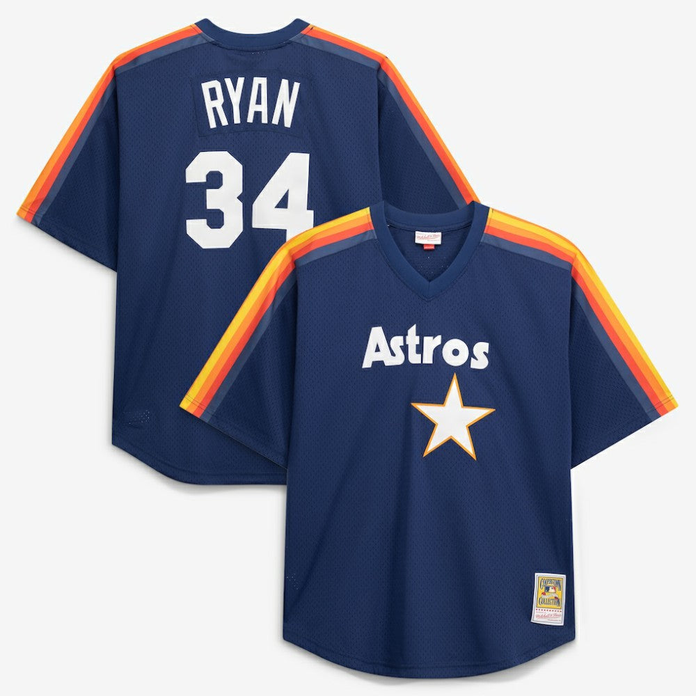 Nolan Ryan Houston Astros Mitchell & Ness Cooperstown Collection Big & Tall Mesh Batting Practice Jersey - MLB Jerseys
