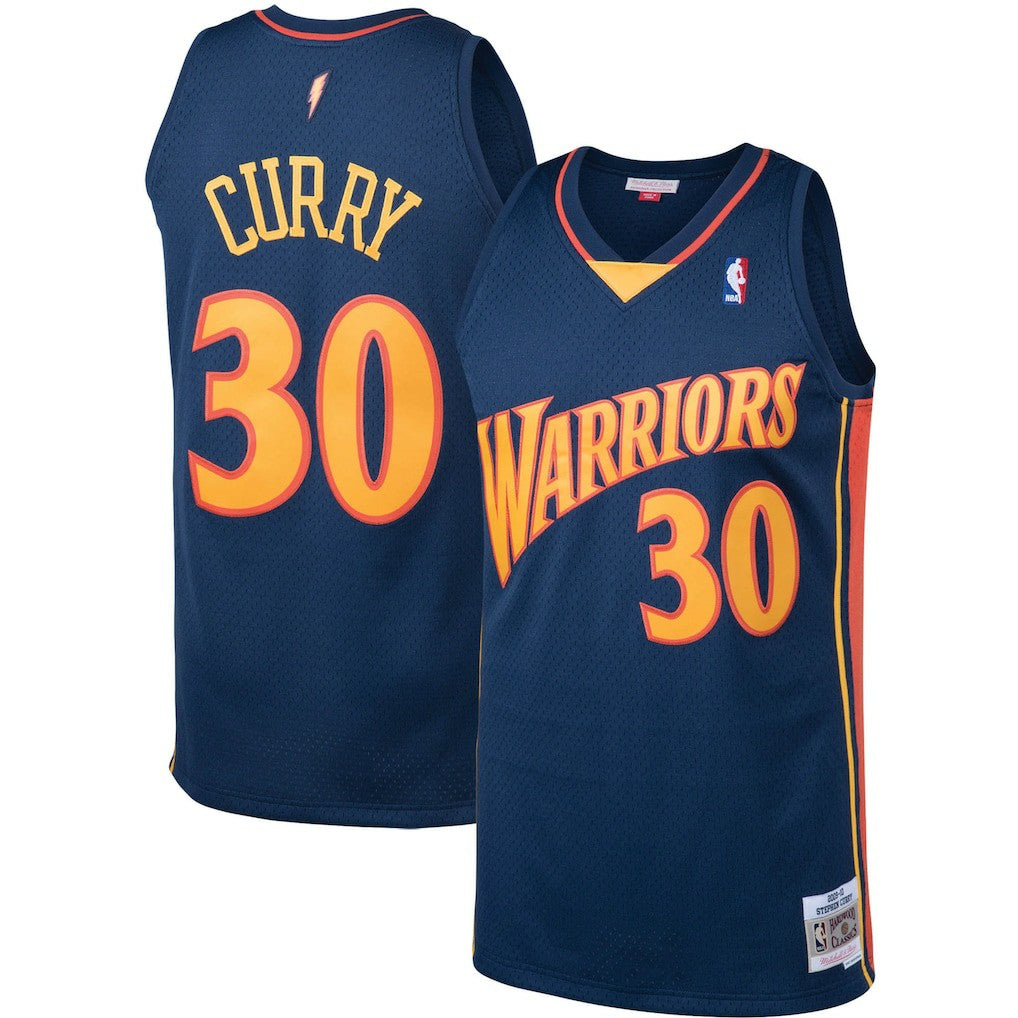 Navy Stephen Curry Golden State Warriors 2009/10 Big & Tall Hardwood Classics Swingman Jersey sale | NBA