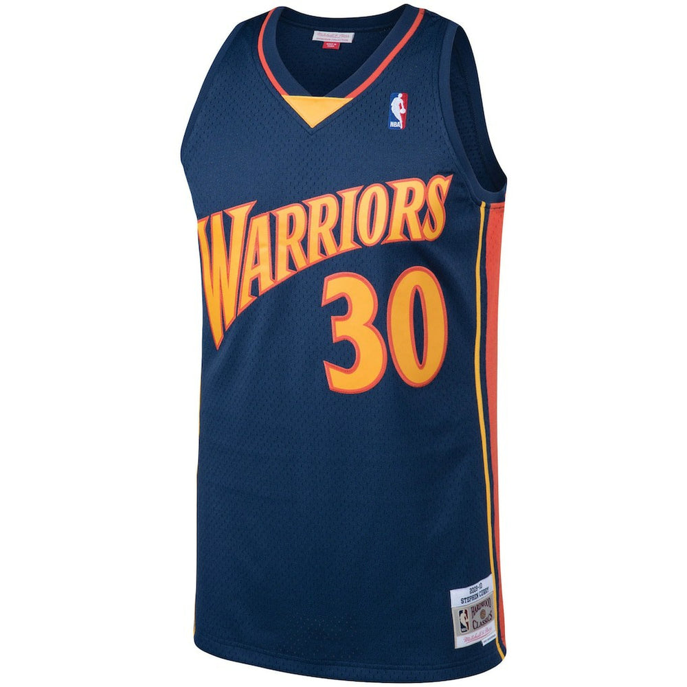 Navy Stephen Curry Golden State Warriors 2009/10 Big & Tall Hardwood Classics Swingman Jersey sale | NBA