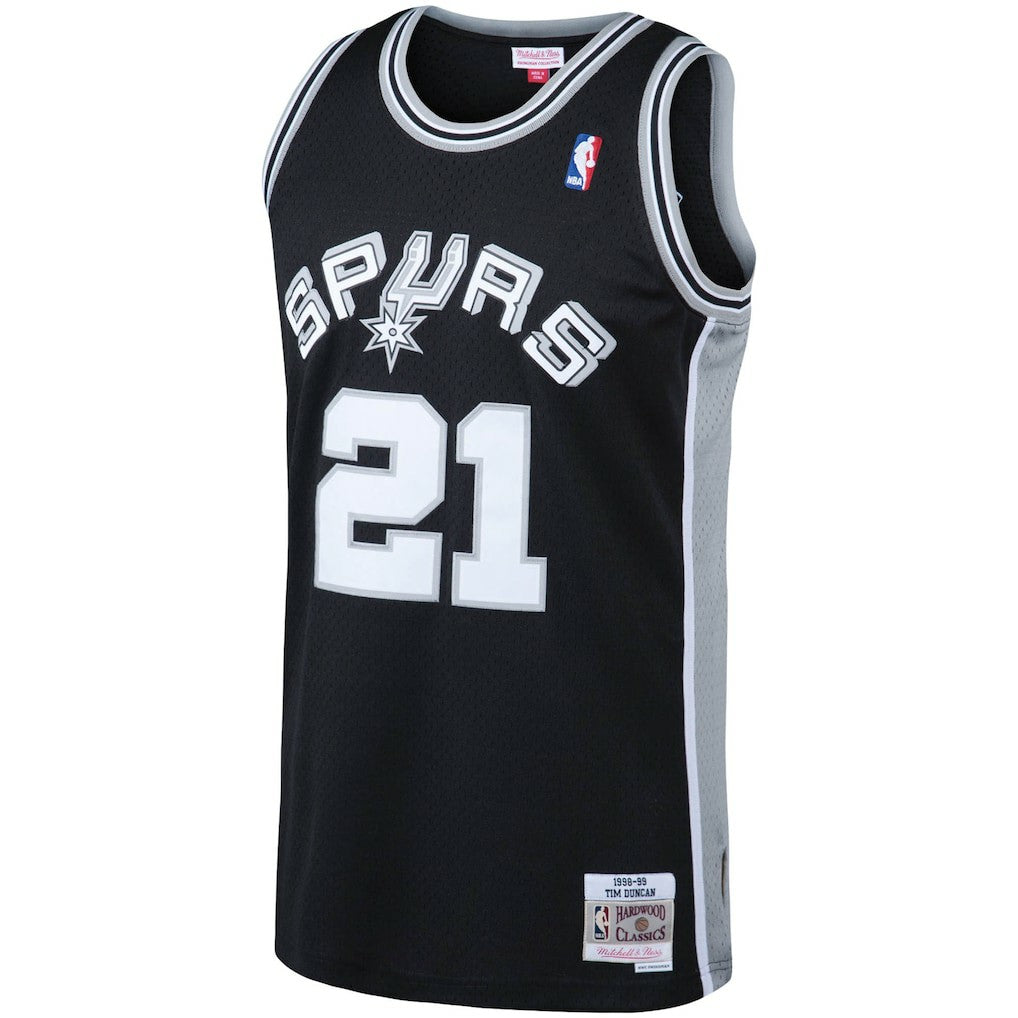 Black Tim Duncan San Antonio Spurs 1998/99 Big & Tall Hardwood Classics Swingman Jersey | NBA