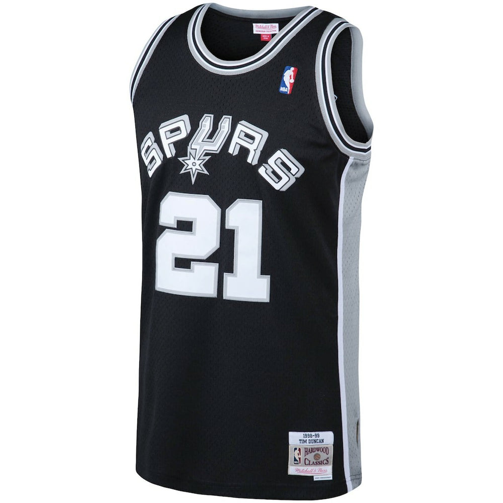 Black Tim Duncan San Antonio Spurs 1998/99 Big & Tall Hardwood Classics Swingman Jersey | NBA