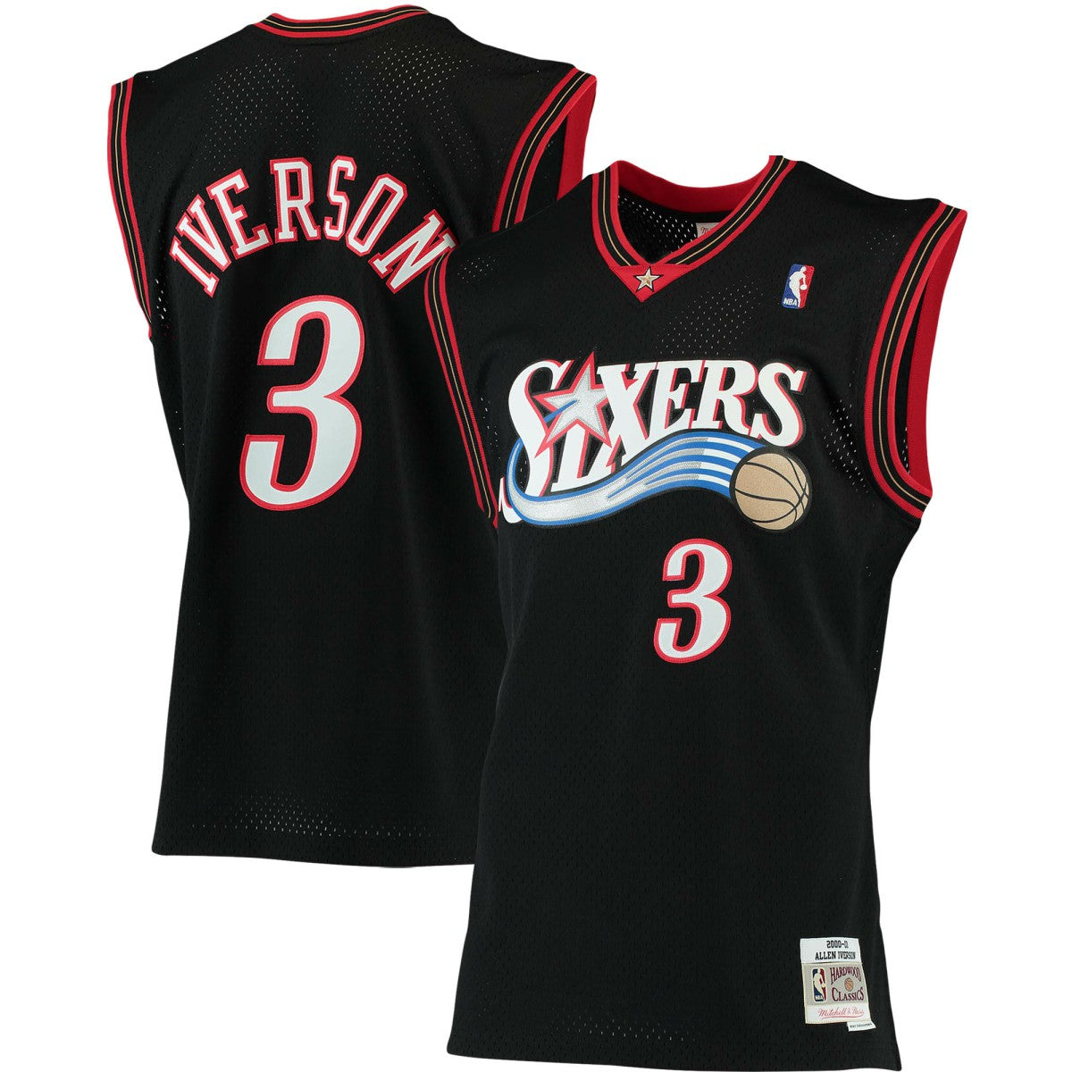 Black Allen Iverson Philadelphia 76ers 2000/01 Big & Tall Hardwood Classics Swingman Jersey | NBA