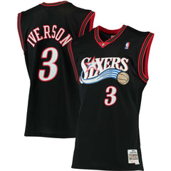 Black Allen Iverson Philadelphia 76ers 2000/01 Big & Tall Hardwood Classics Swingman Jersey | NBA