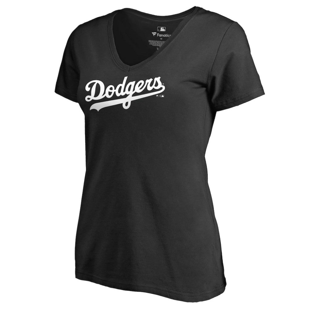 Los Angeles Dodgers Women's Team Wordmark V-Neck T-Shirt - MLB T-shirts