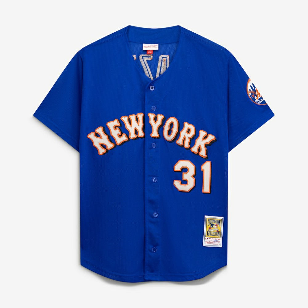 Mike Piazza New York Mets Mitchell & Ness Cooperstown Collection Mesh Batting Practice Button-Up Jersey - MLB Jerseys