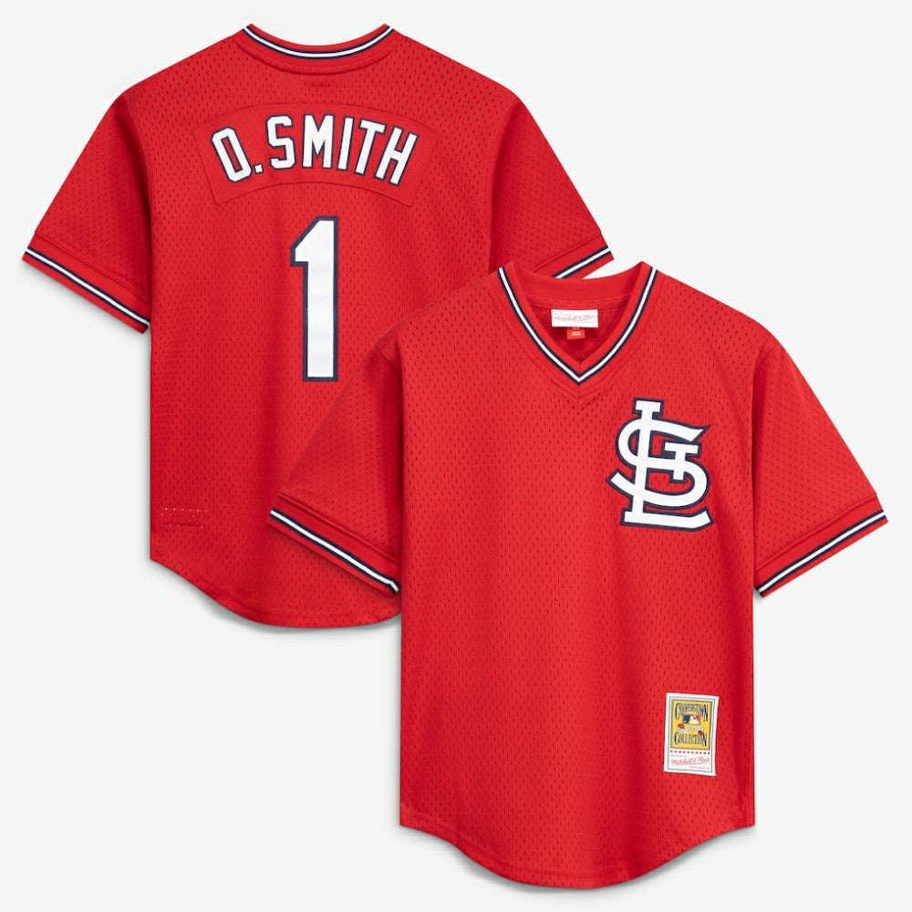 Ozzie Smith St. Louis Cardinals Mitchell & Ness Youth Cooperstown Collection Mesh Batting Practice Jersey - MLB Jerseys