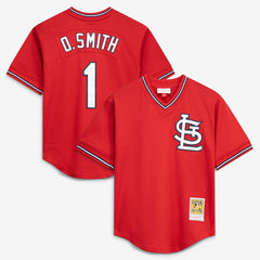Ozzie Smith St. Louis Cardinals Mitchell & Ness Youth Cooperstown Collection Mesh Batting Practice Jersey - MLB Jerseys