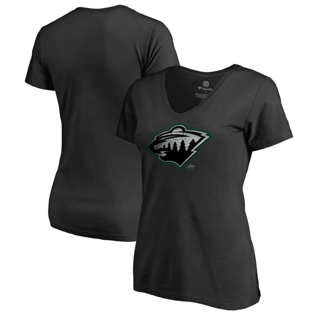 Minnesota Wild Women's Core Smoke V-Neck T-Shirt -  NHL T-shirts