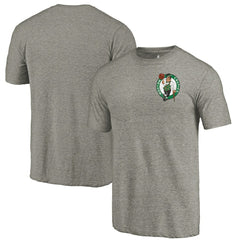 Gray Boston Celtics Primary Logo Left Chest Distressed Tri-Blend T-Shirt | NBA