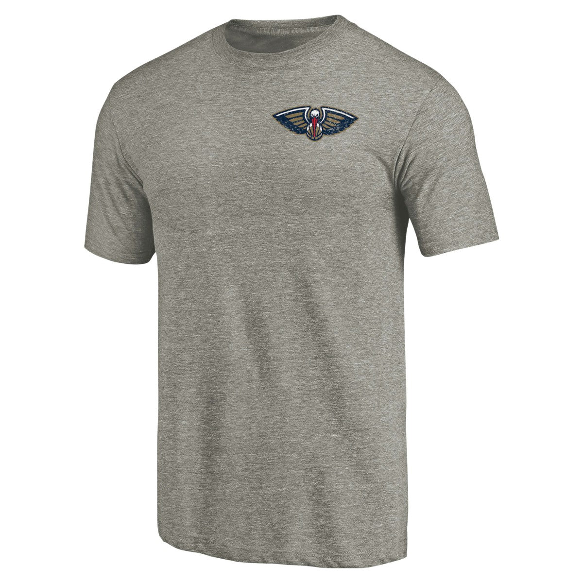 Gray New Orleans Pelicans Primary Logo Left Chest Distressed Tri-Blend T-Shirt | NBA