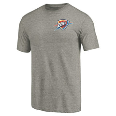 Gray Oklahoma City Thunder Primary Logo Left Chest Distressed Tri-Blend T-Shirt | NBA
