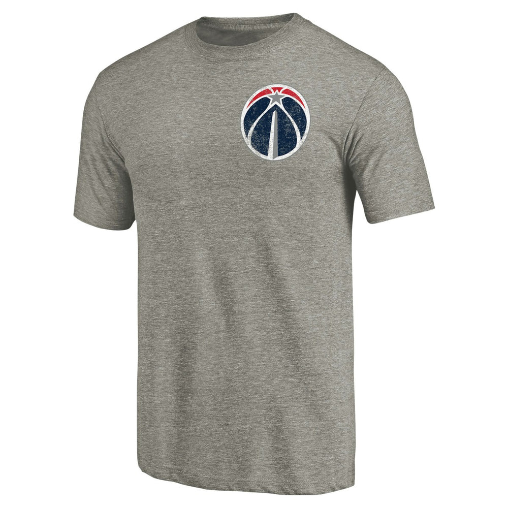 Gray Washington Wizards Primary Logo Left Chest Distressed Tri-Blend T-Shirt | NBA