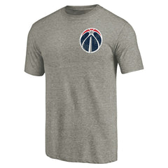 Gray Washington Wizards Primary Logo Left Chest Distressed Tri-Blend T-Shirt | NBA