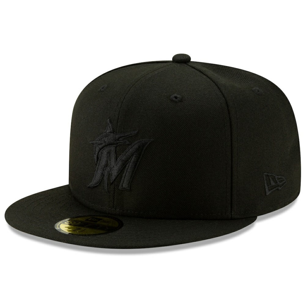 Miami Marlins New Era 2019 Black-on-Black 59FIFTY Fitted Hat - MLB Hats