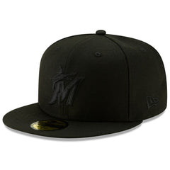 Miami Marlins New Era 2019 Black-on-Black 59FIFTY Fitted Hat - MLB Hats