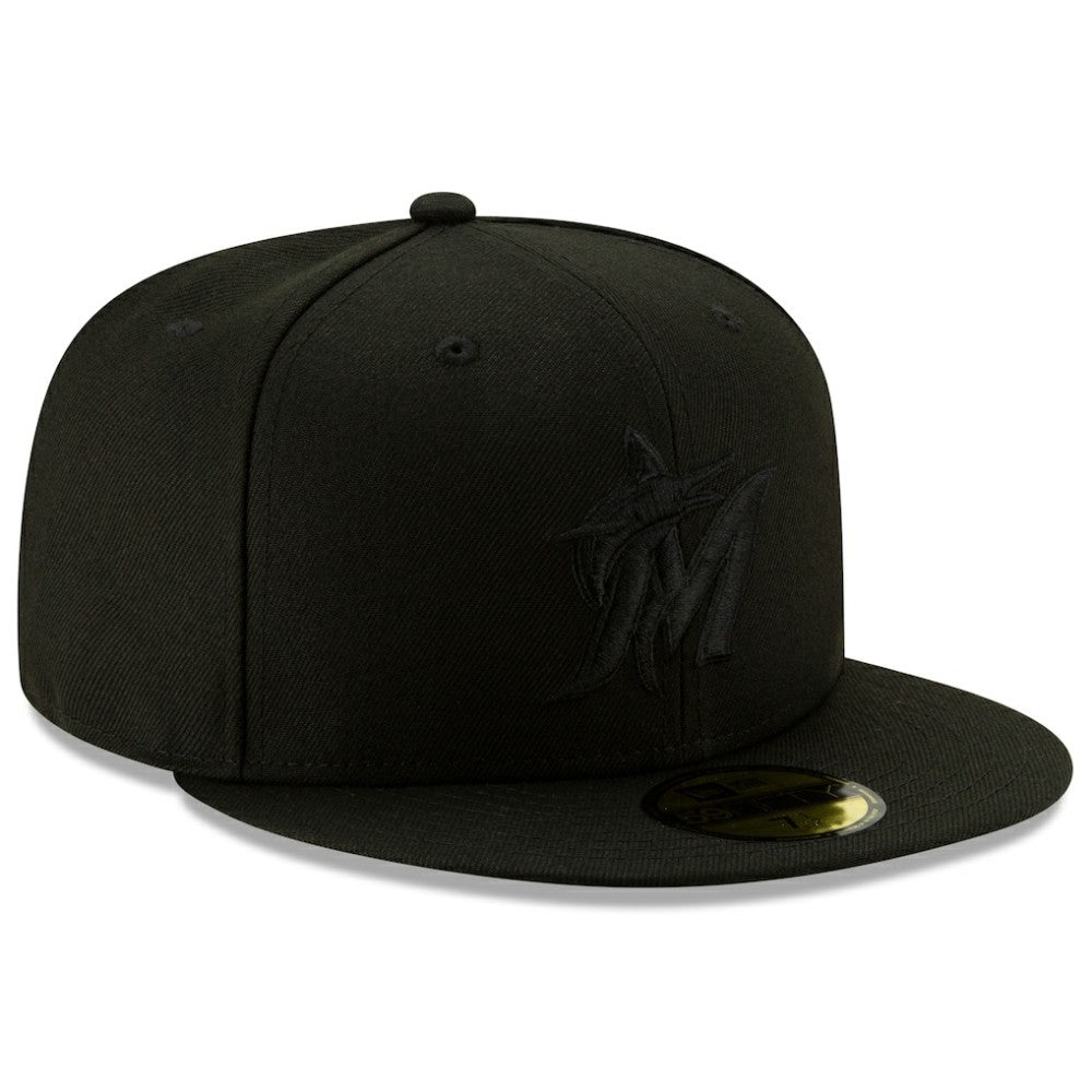 Miami Marlins New Era 2019 Black-on-Black 59FIFTY Fitted Hat - MLB Hats