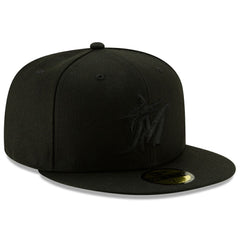 Miami Marlins New Era 2019 Black-on-Black 59FIFTY Fitted Hat - MLB Hats