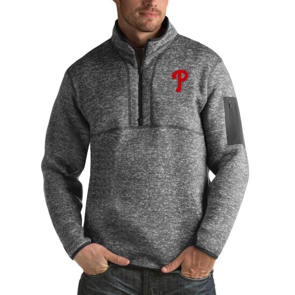 Philadelphia Phillies Antigua Fortune Big & Tall Quarter-Zip Pullover Jacket - MLB Jackets