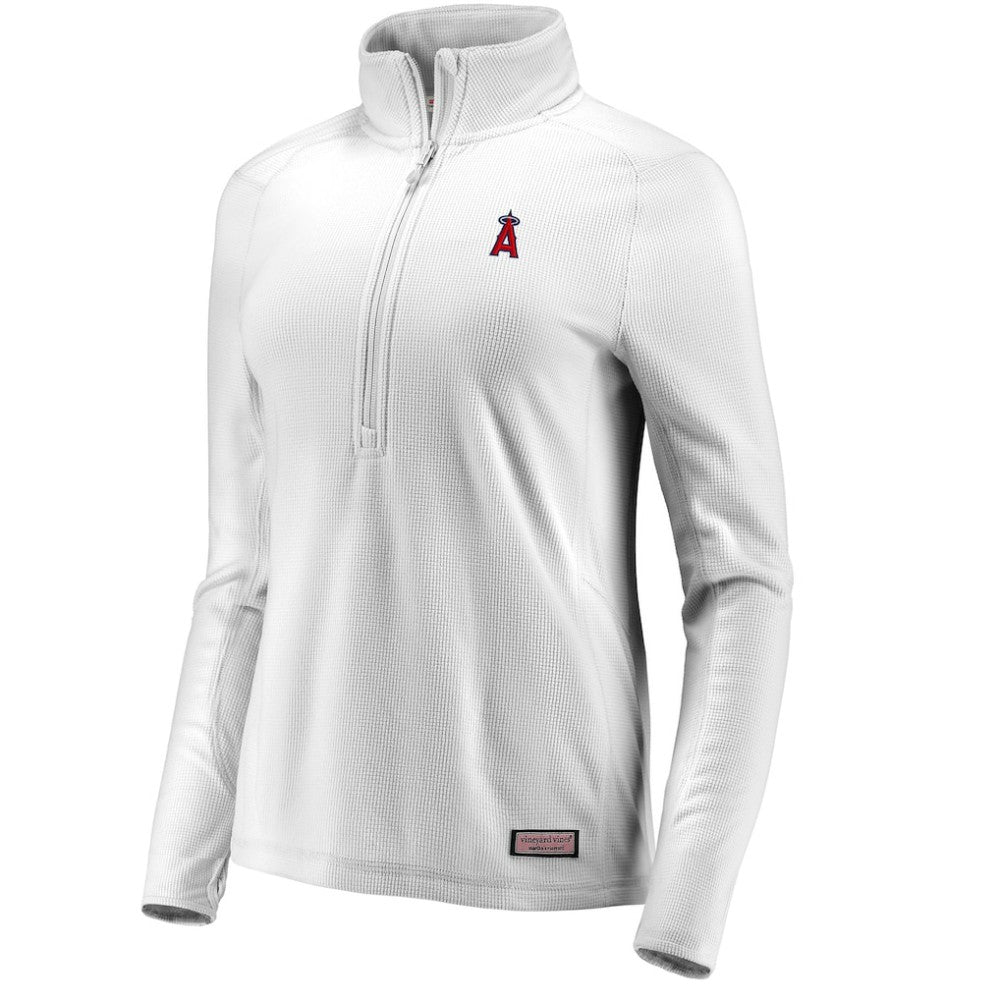 Los Angeles Angels Vineyard Vines Women's Performance Grid Half-Zip Pullover Top - MLB Pullover