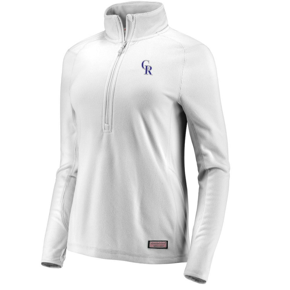 Colorado Rockies Vineyard Vines Women's Performance Grid Half-Zip Pullover Top - MLB Pullover