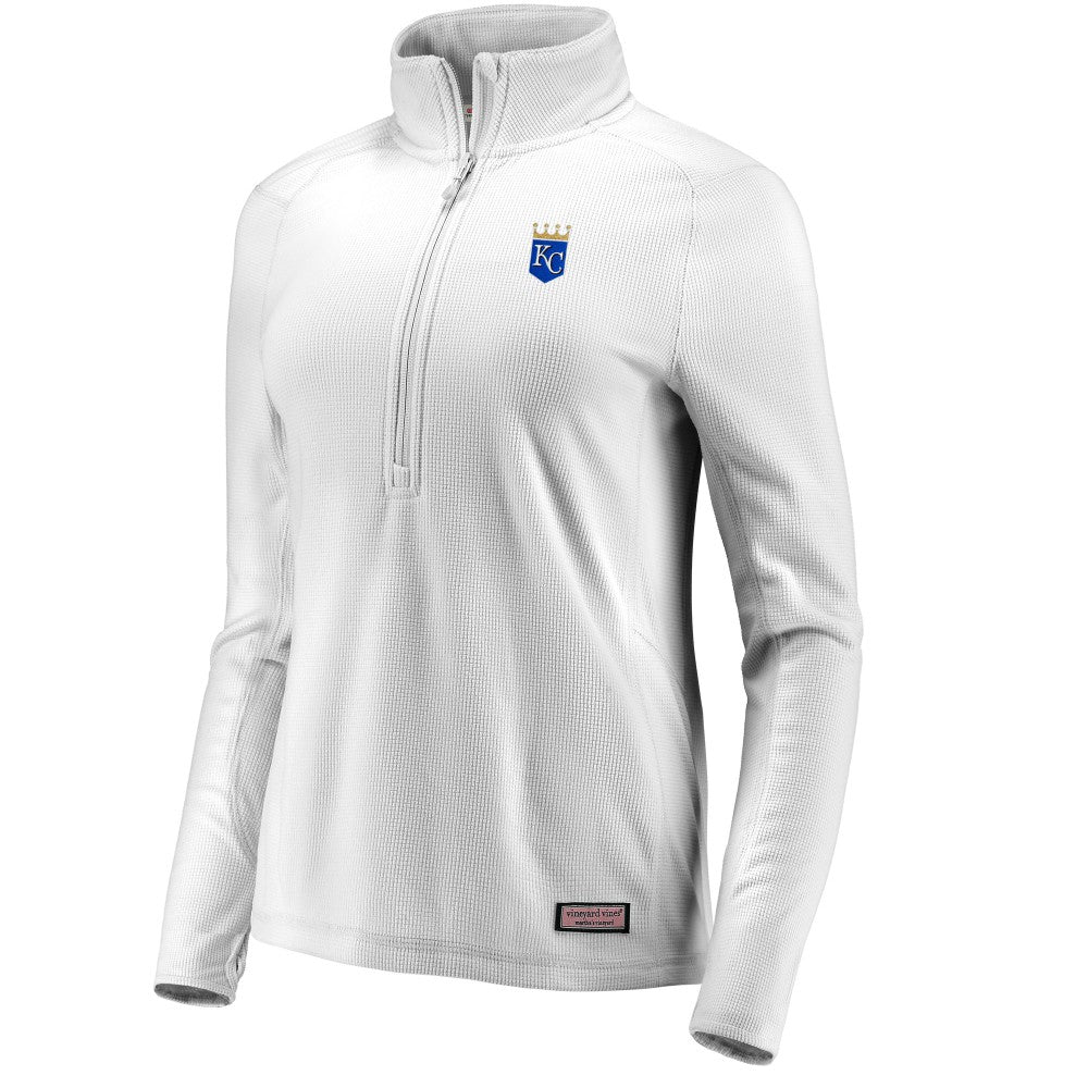 Kansas City Royals Vineyard Vines Women's Performance Grid Half-Zip Pullover Top - MLB Pullover