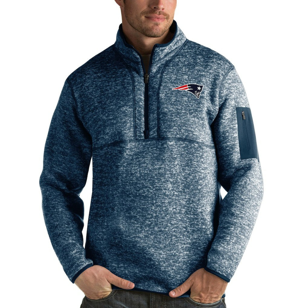 New England Patriots Antigua Fortune Quarter-Zip Pullover Jacket | NFL New