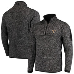 New Orleans Saints Antigua Fortune Quarter-Zip Pullover Jacket | NFL Online