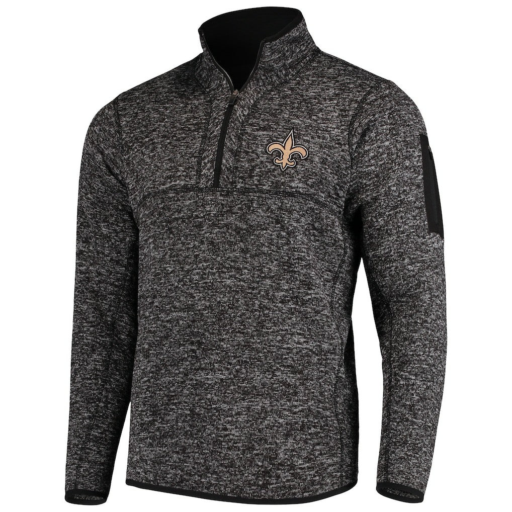 New Orleans Saints Antigua Fortune Quarter-Zip Pullover Jacket | NFL Online