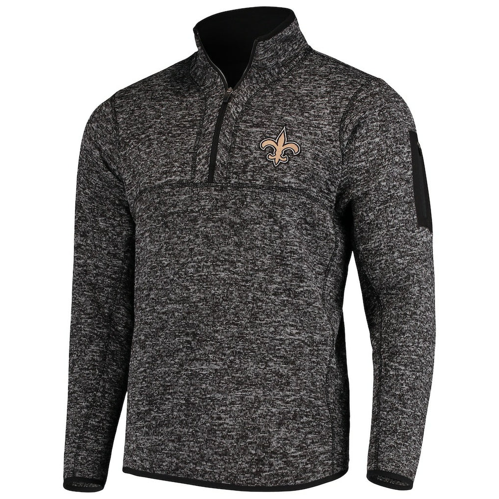 New Orleans Saints Antigua Fortune Quarter-Zip Pullover Jacket | NFL Online