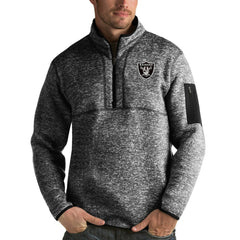 Las Vegas Raiders Antigua Fortune Quarter-Zip Pullover Jacket | NFL Outlet