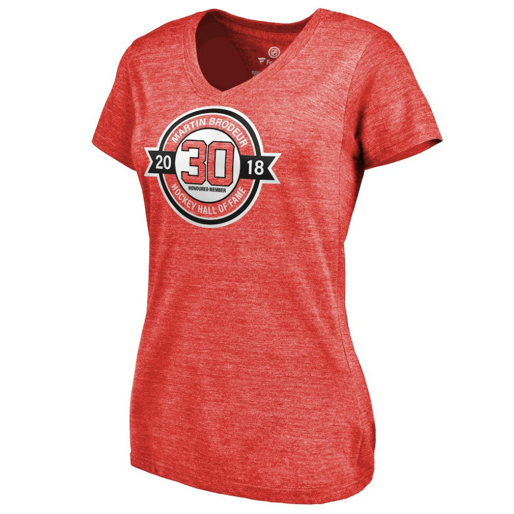 Martin Brodeur New Jersey Devils Fanatics Women's Hall of Fame V-Neck Tri-Blend T-Shirt -  NHL T-shirts
